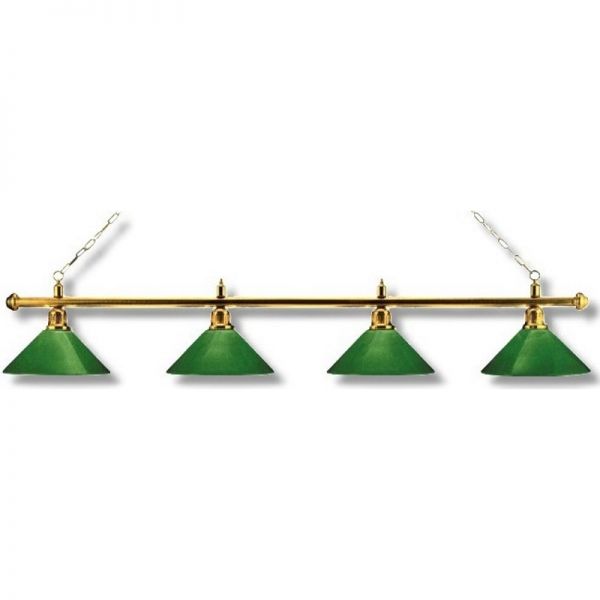 Billardlampe Messing-Grün 4 Schirm