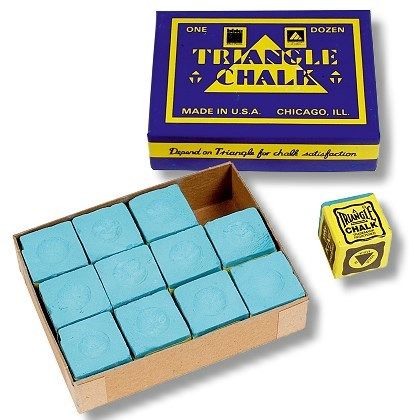 Snooker Kreide Triangel grün/blau 12 Stück